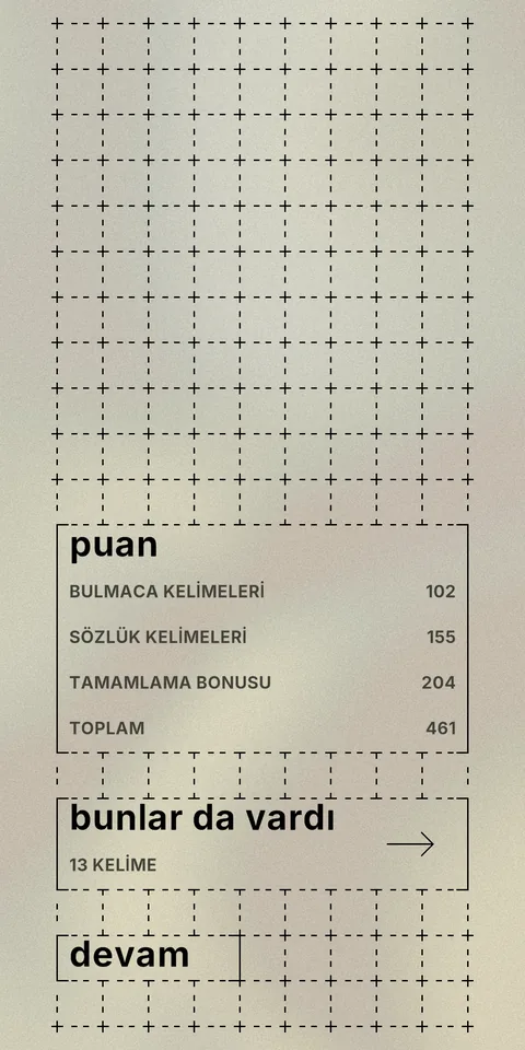 Bitmiş bir Leblebi bulmacası ve puanları